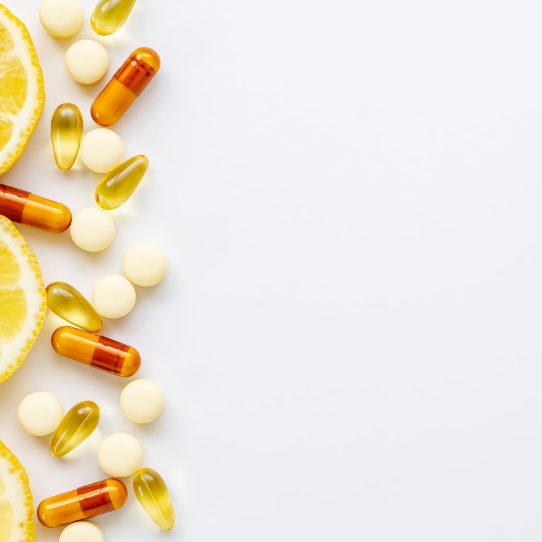 Supplements on white